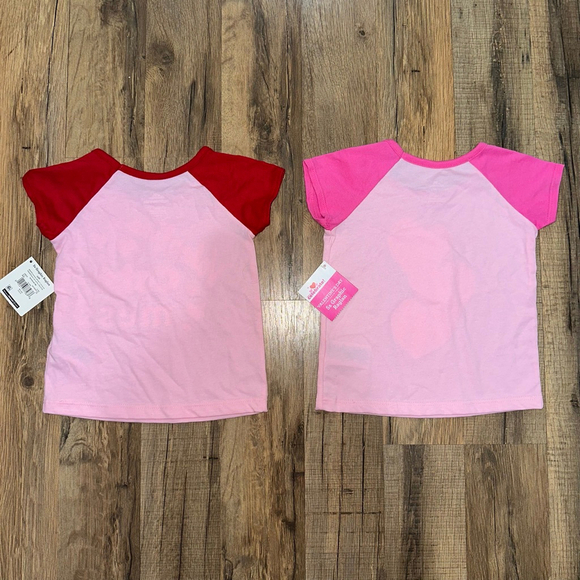 Girls' Celebrate! Valentine's Day Pink & Red Short Sleeve Tees 12 M lot of 2 NEW - Picture 6 of 7
